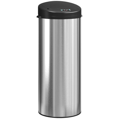 Coș de Gunoi de 55L cu Senzor pentru Deschidere Automată și Închidere Silențioasă, 32x30x72.5 cm, Argintiu