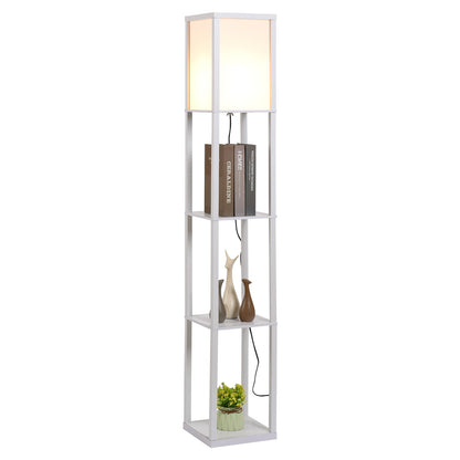 Lampa de Podea cu 3 Polite Integrate Cuplare E27 Putere 40W Alb