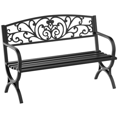 Bancă Exterior Fontă 127×60×85 cm, Neagră