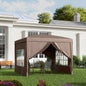 Gazebo pliabil de exterior 3x3 m cu 4 panouri laterale, din oțel și material Oxford, culoare cafeniu