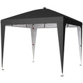 Pavilion pliabil 3x3 m, înălțime reglabilă, cu lumină centrală și telecomandă, din metal și poliester, negru