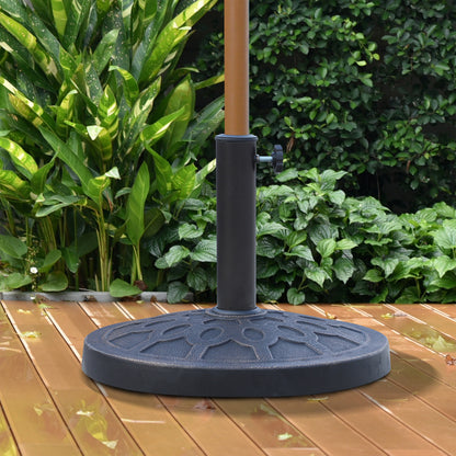Bază rotundă pentru umbrelă, pentru stâlpi de Ø38 și Ø48 mm, din rășină și oțel, Ø45 cm, bronz