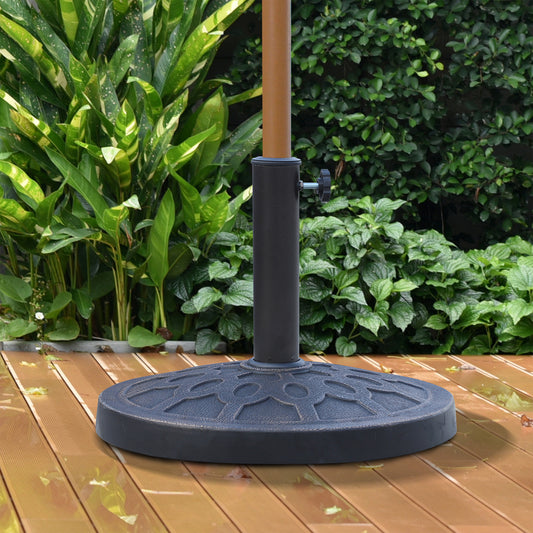Bază rotundă pentru umbrelă, pentru stâlpi de Ø38 și Ø48 mm, din rășină și oțel, Ø45 cm, bronz
