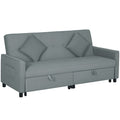 Canapea Extensibila 3 Locuri Gri 196×90×89 cm