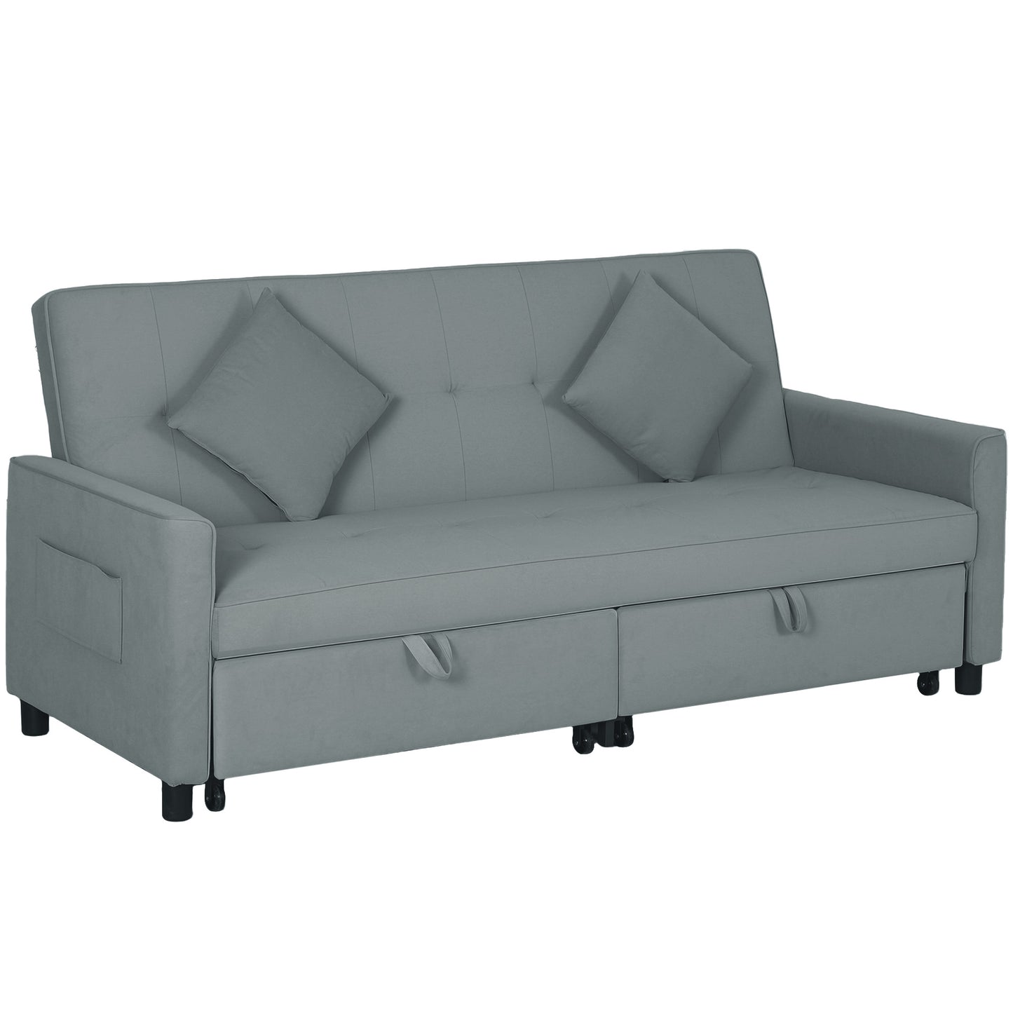 Canapea Extensibila 3 Locuri Gri 196×90×89 cm