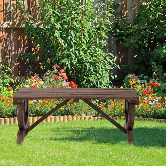 Banca de Gradina cu 2 locuri din lemn de molid, Maro 105x50x53cm