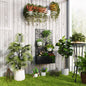 Jardinieră Ridicată cu Spalier Decorativ pentru Plante Cățărătoare, de Podea sau de Perete, 61x23x113 cm, Negru