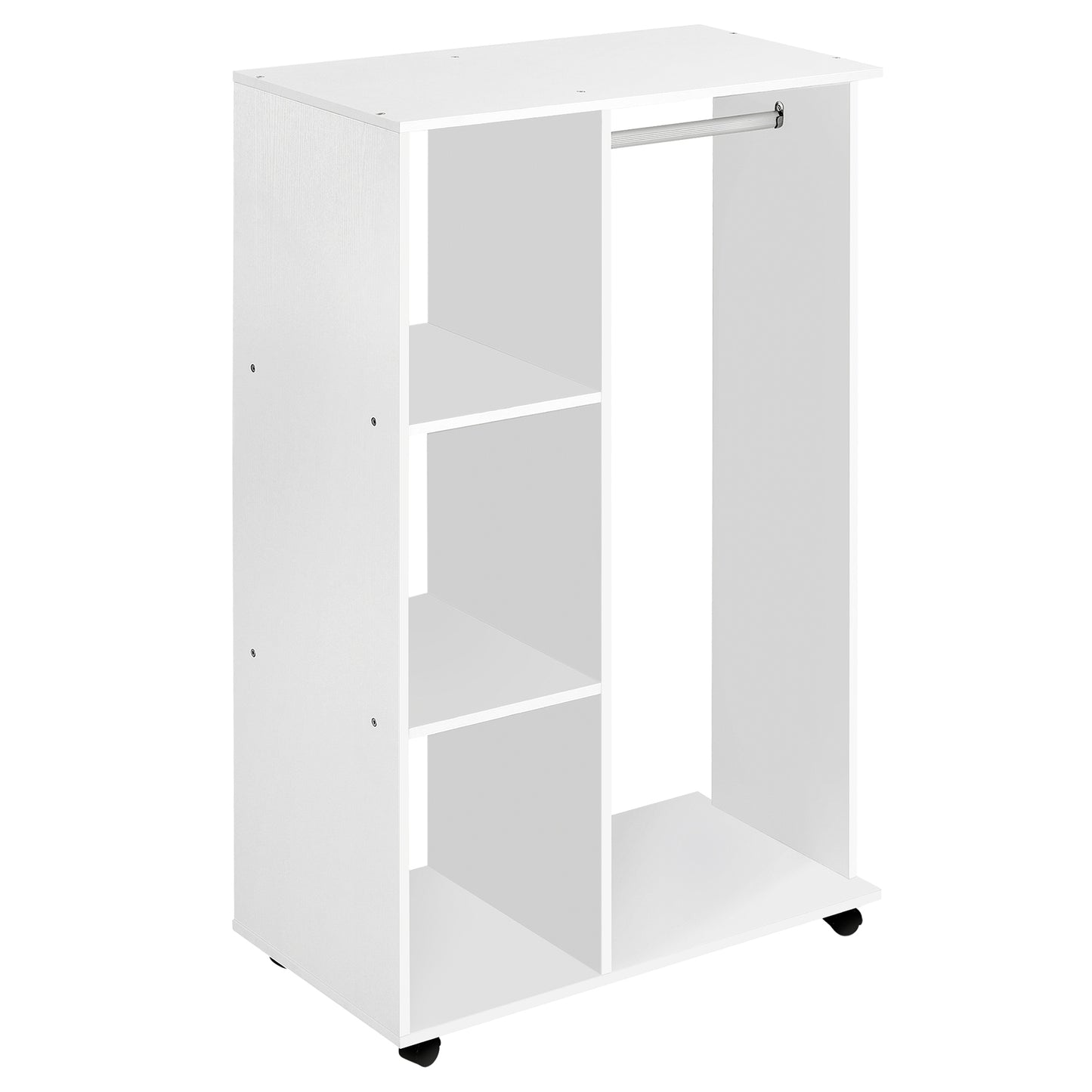 Stand pentru Haine Mobil, Suport Umerașe cu Roți și Raft Depozitare Încălțăminte, Șifonier Deschis, 80x40x128 cm