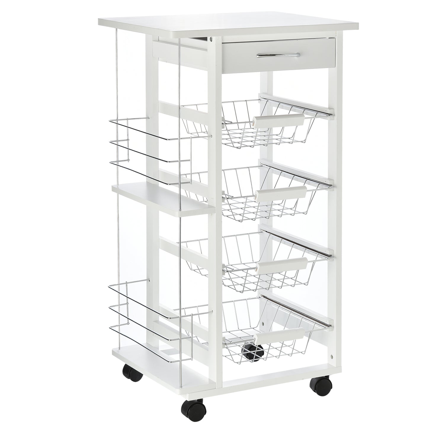 carucior de bucatarie, 47x37x83 cm, alb
