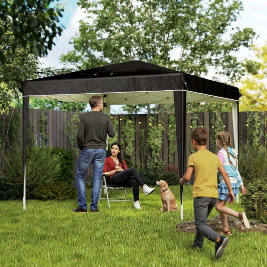 Pavilion Pliabil cu Înălțime Reglabilă și Geantă de Transport, 300x300x273 cm, Negru