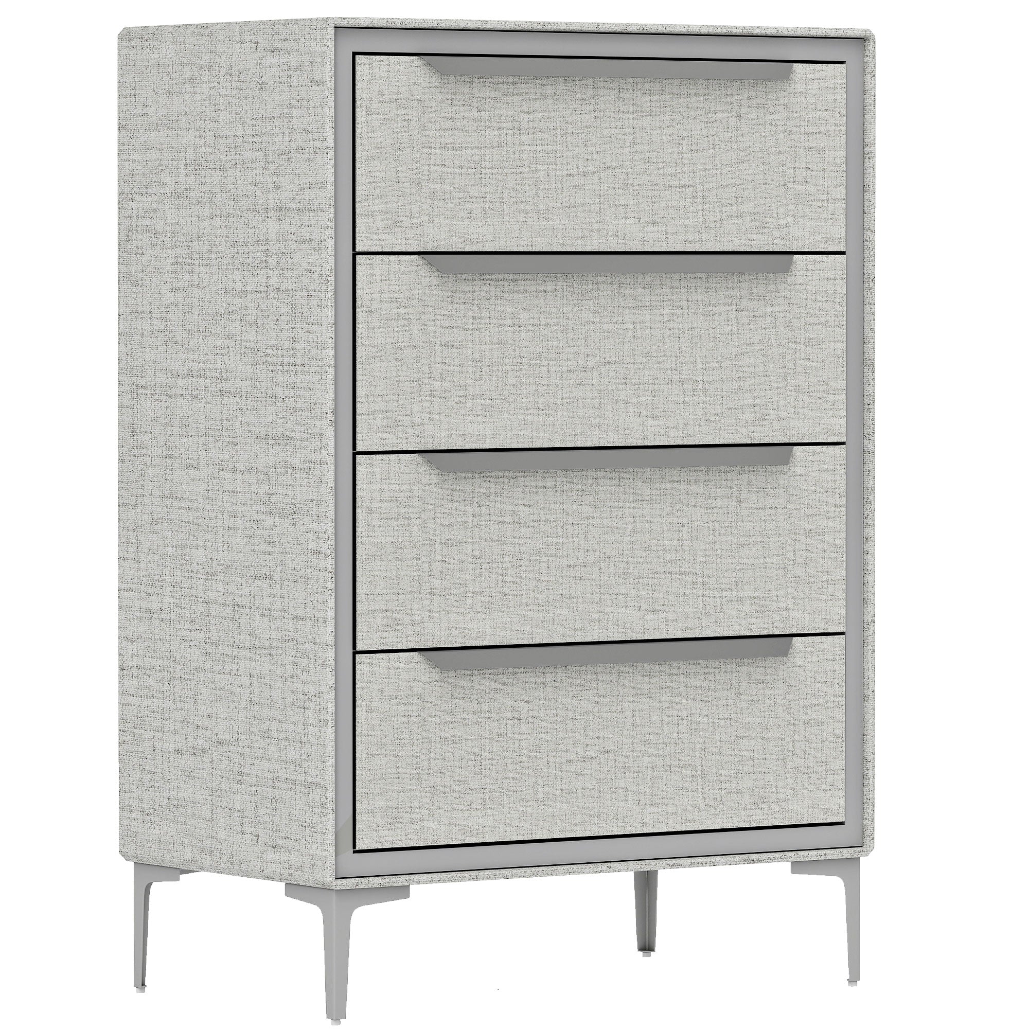 Comoda cu 4 Sertare în Oțel cu Acoperire în Țesut cu Efect de In, 60x36x88 cm, Gri
