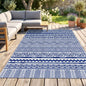 Covor pentru Exterior 182x274 cm Reversibil, Covor Pliabil din Polipropilen 310 g/m² Albastru si Alb