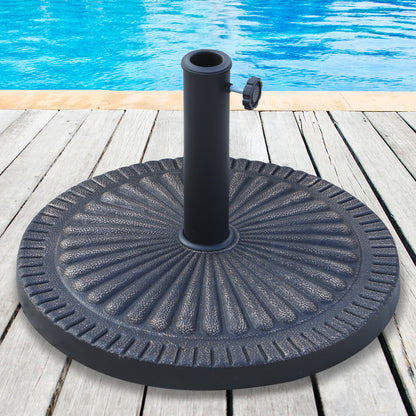 Baza pentru Umbrela de Soare Diametru 3,8-4,8cm Desen Floral cu Manivela Greutate 15kg de Gradina Rasina 49x32cm