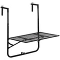 Masa de Balustrada Pliabila din Metal, 60x60x57-72cm, Negru