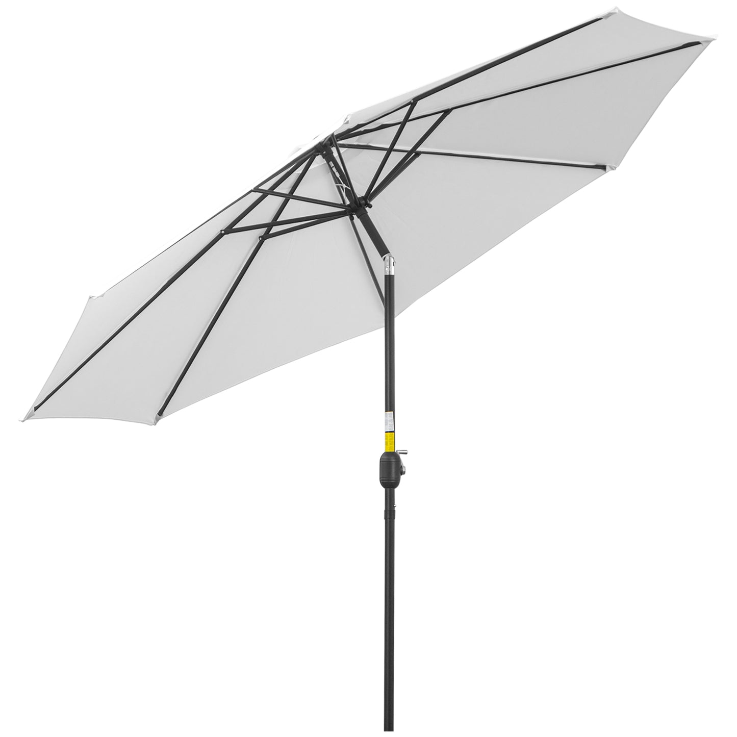 Umbrela de Gradina Φ300cm cu Manivela Reglabila din Metal si Poliester, Alb