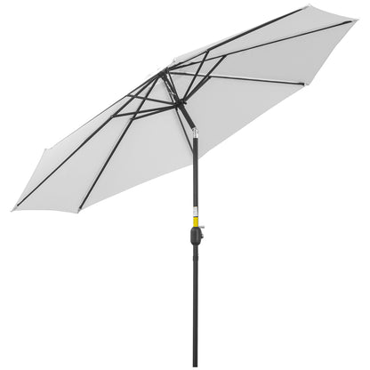 Umbrela de Gradina Φ300cm cu Manivela Reglabila din Metal si Poliester, Alb