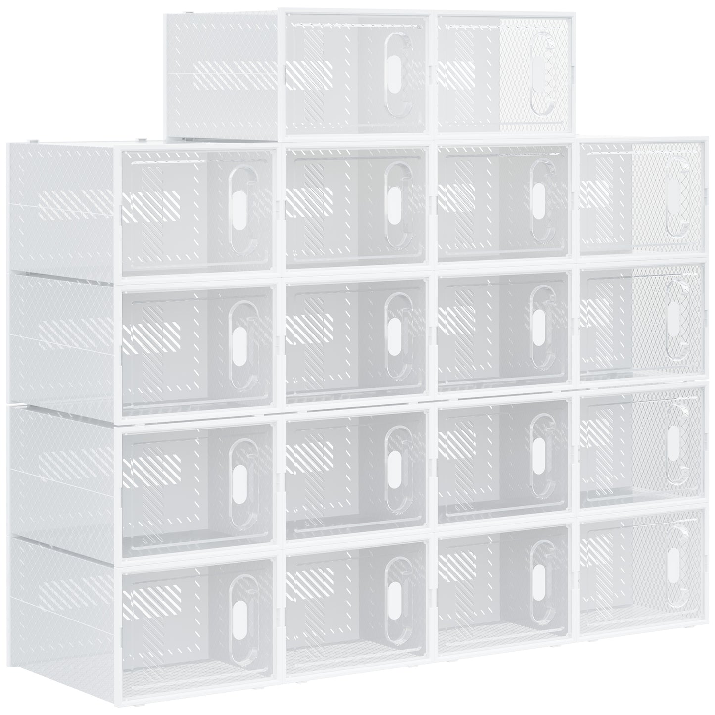 Dulap Pantofi Modular – 18 Cuburi cu Ventilatie