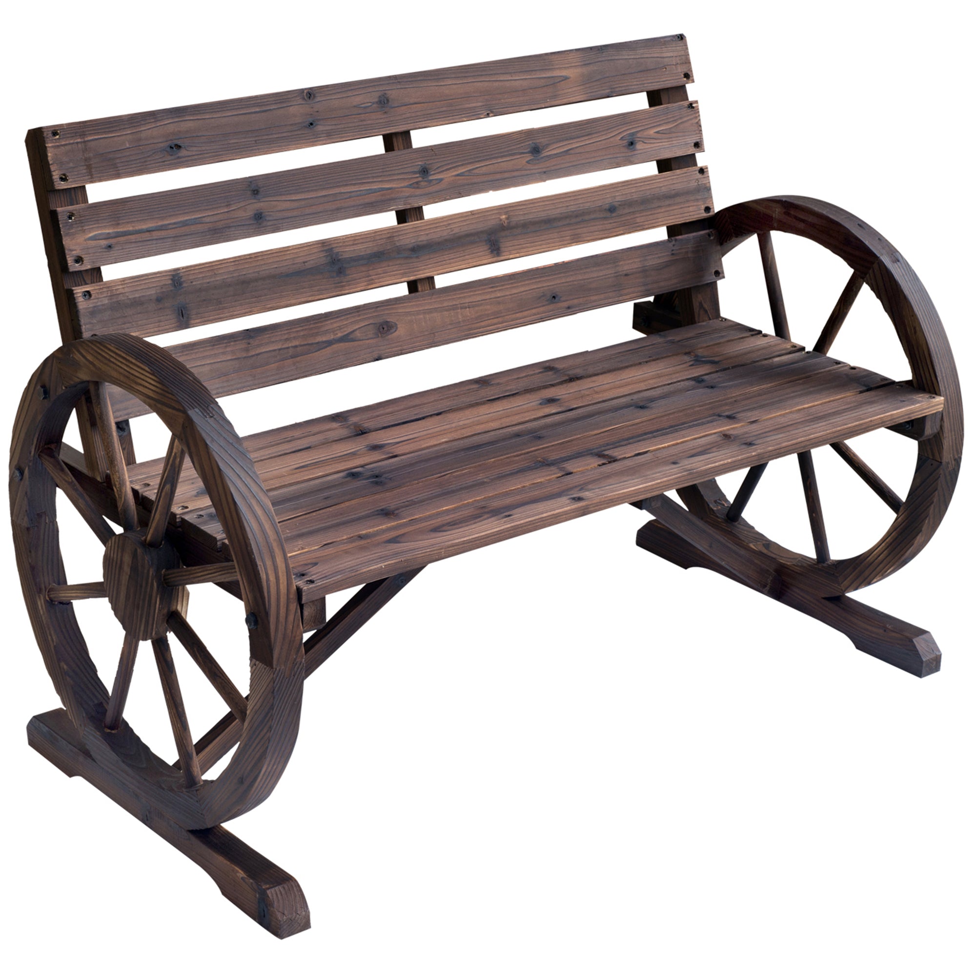 Banca Country Fonta 127×60×85 cm – 2‑locuri cu Cotiere Rotative Neagra