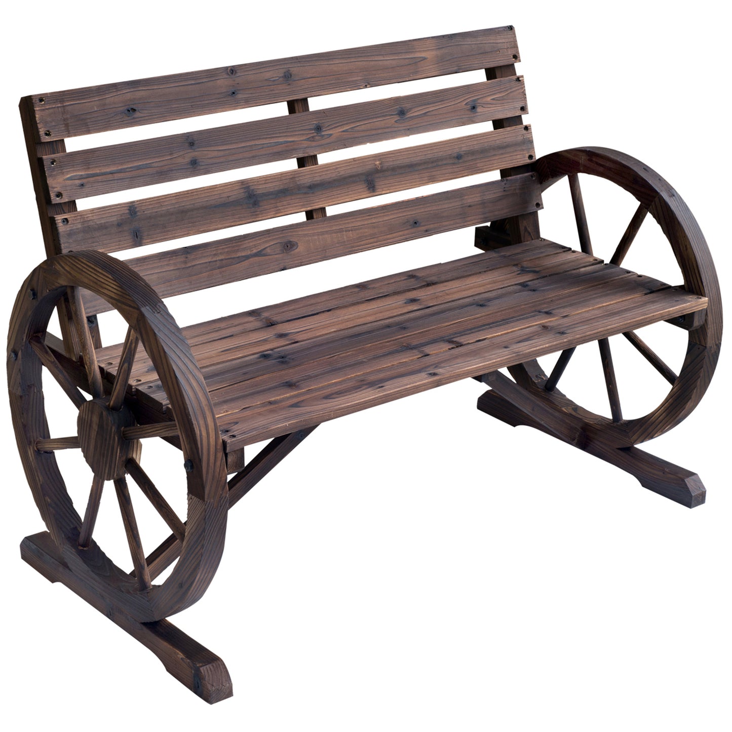 Banca Country Fonta 127×60×85 cm – 2‑locuri cu Cotiere Rotative Neagra