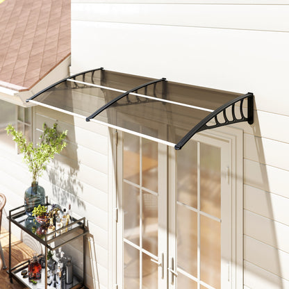 Copertina de exterior pentru ferestre si usi, din policarbonat si aluminiu, 200x96x27cm – maro