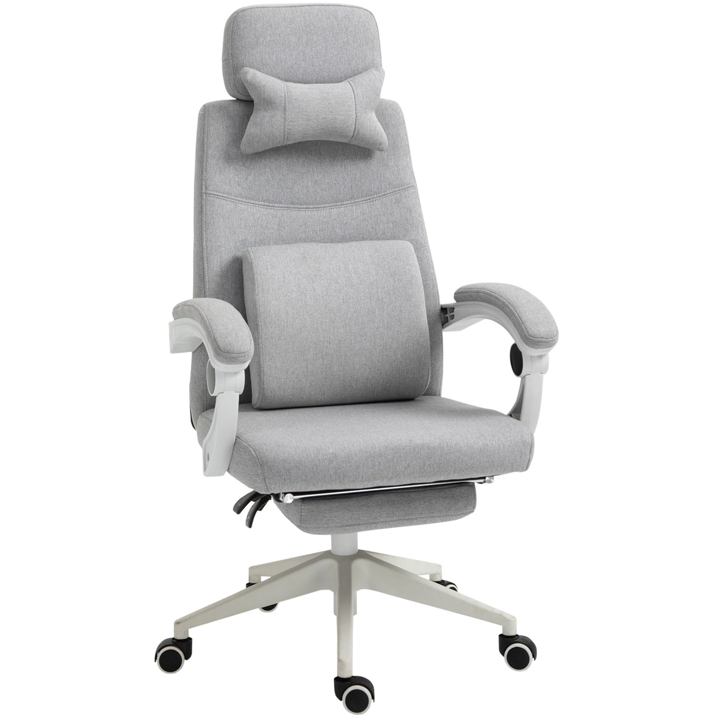 Scaun de Birou Ergonomic, Rotativ și Reglabil pe Înălțime, Tapițat, Gri