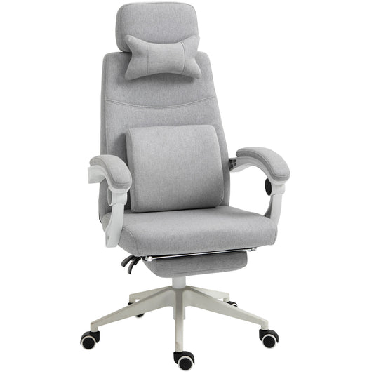 Scaun de Birou Ergonomic, Rotativ și Reglabil pe Înălțime, Tapițat, Gri