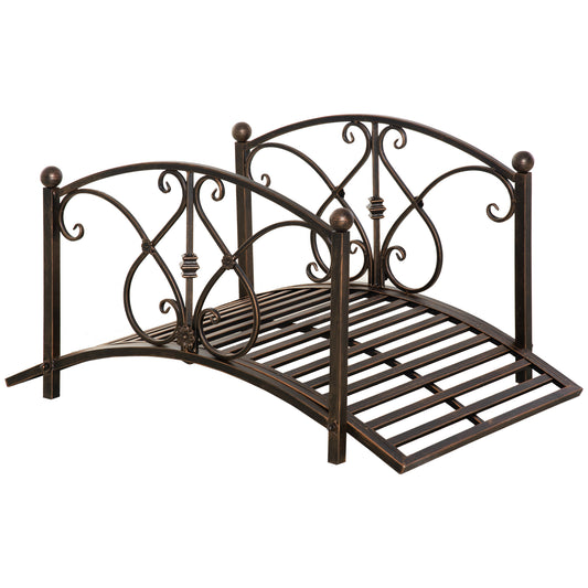 Podet de Gradina  Vintage din Metal, Pod Decorativ cu Elemente Florale, 99x68x53cm, Bronz