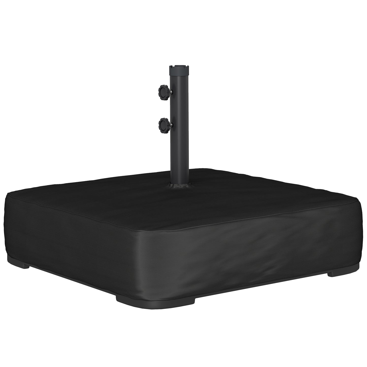 Bază pentru Umbrelă Reumplibilă cu Nisip 80 kg/Nisip Umed 90 kg, pentru Tije de Ø48 mm, Negru