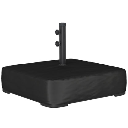 Bază pentru Umbrelă Reumplibilă cu Nisip 80 kg/Nisip Umed 90 kg, pentru Tije de Ø48 mm, Negru