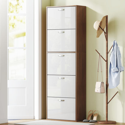 Dulap Pantofi 60×28×189 cm – 5 Sertare & Spatiu pentru 30 Perechi