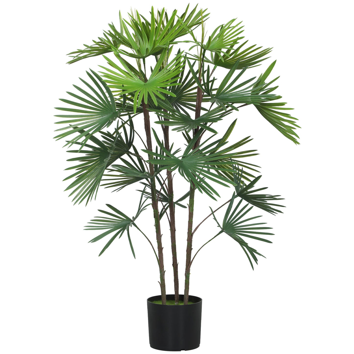 Plantă artificială de 90 cm din plastic verde cu ghiveci de Ø16.5x13.5 cm