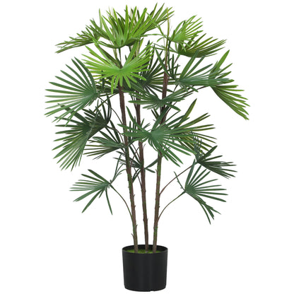 Plantă artificială de 90 cm din plastic verde cu ghiveci de Ø16.5x13.5 cm