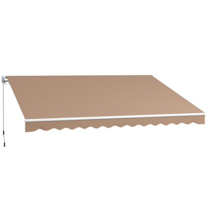 Copertină de Soare pentru Exterior Retractabilă cu Brațe și Manivelă, 350x250 cm, Maro