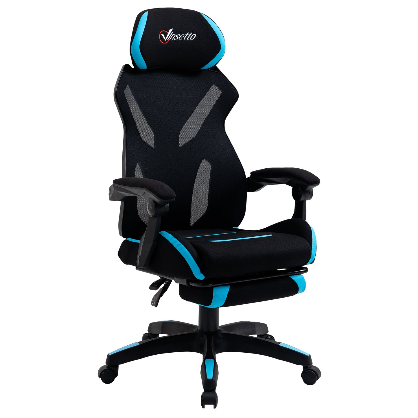 Scaun Gaming Ergonomic 65×65×119‑129 cm Negru/Albastru