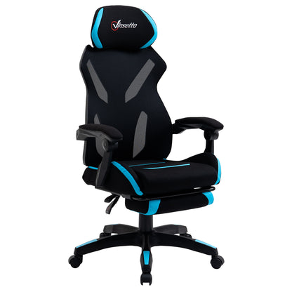 Scaun Gaming Ergonomic 65×65×119‑129 cm Negru/Albastru
