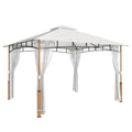 Foișor 3 x 3.6 m, Acoperiș Dublu UPF50+ cu Plasă, Crem