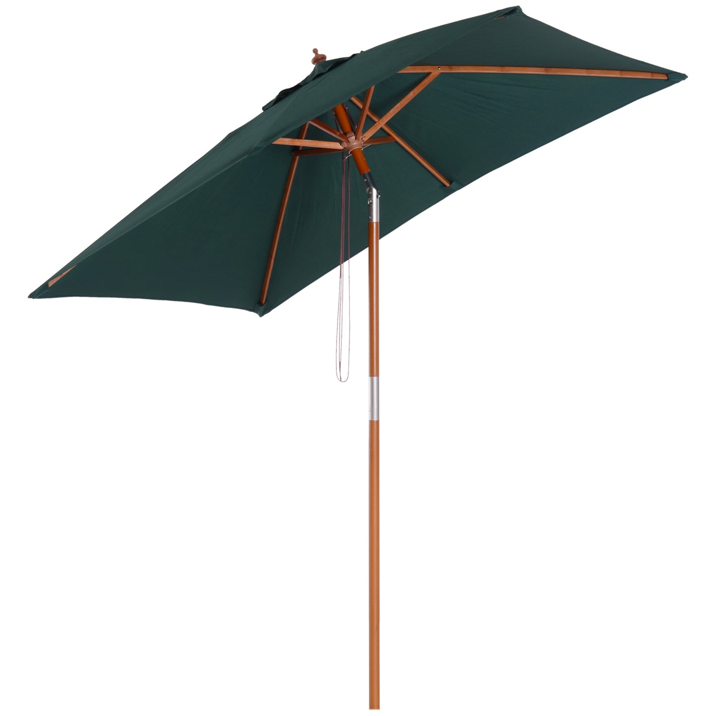 Umbrela Dreptunghiular din Bambus si Poliester Anti-UV Verde 2x1.5x2,3m
