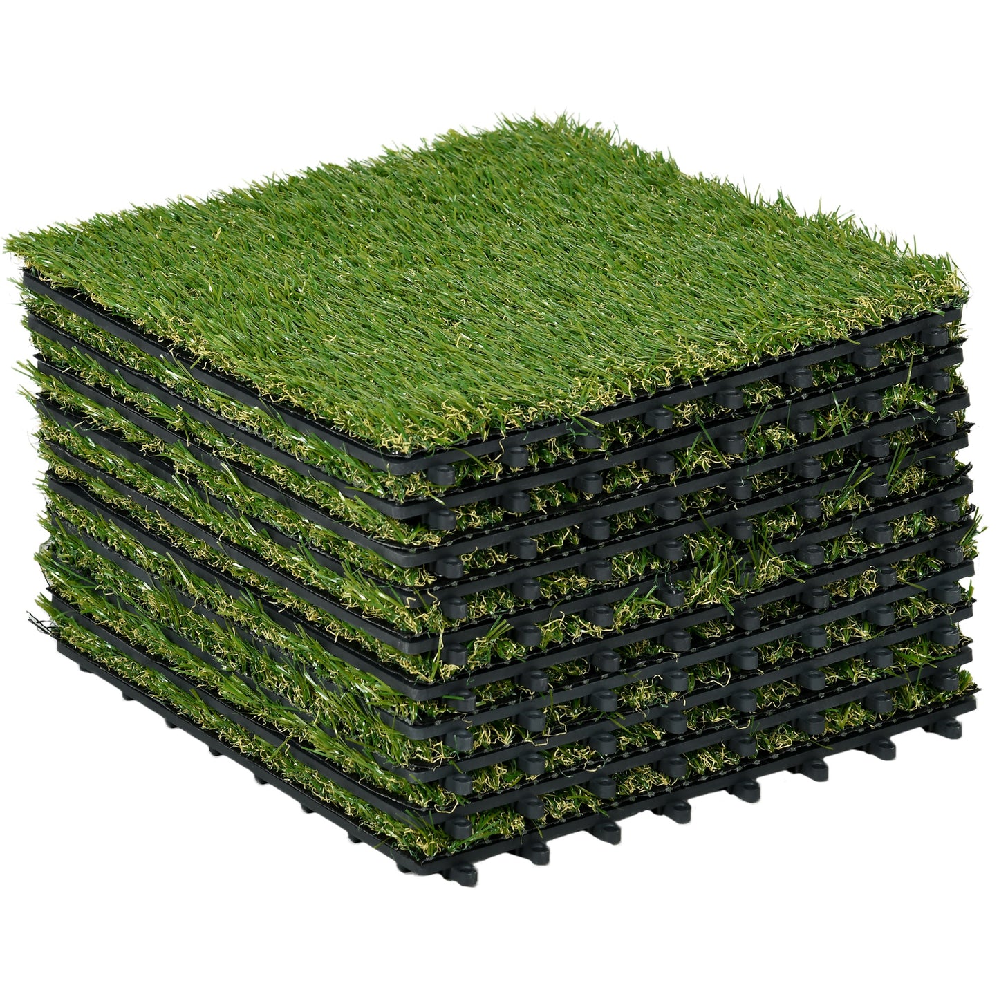 Dale pentru Gradina cu Iarba Sintetica 30x30cm 10 Bucati, Gazon Artificial Realist, Verde