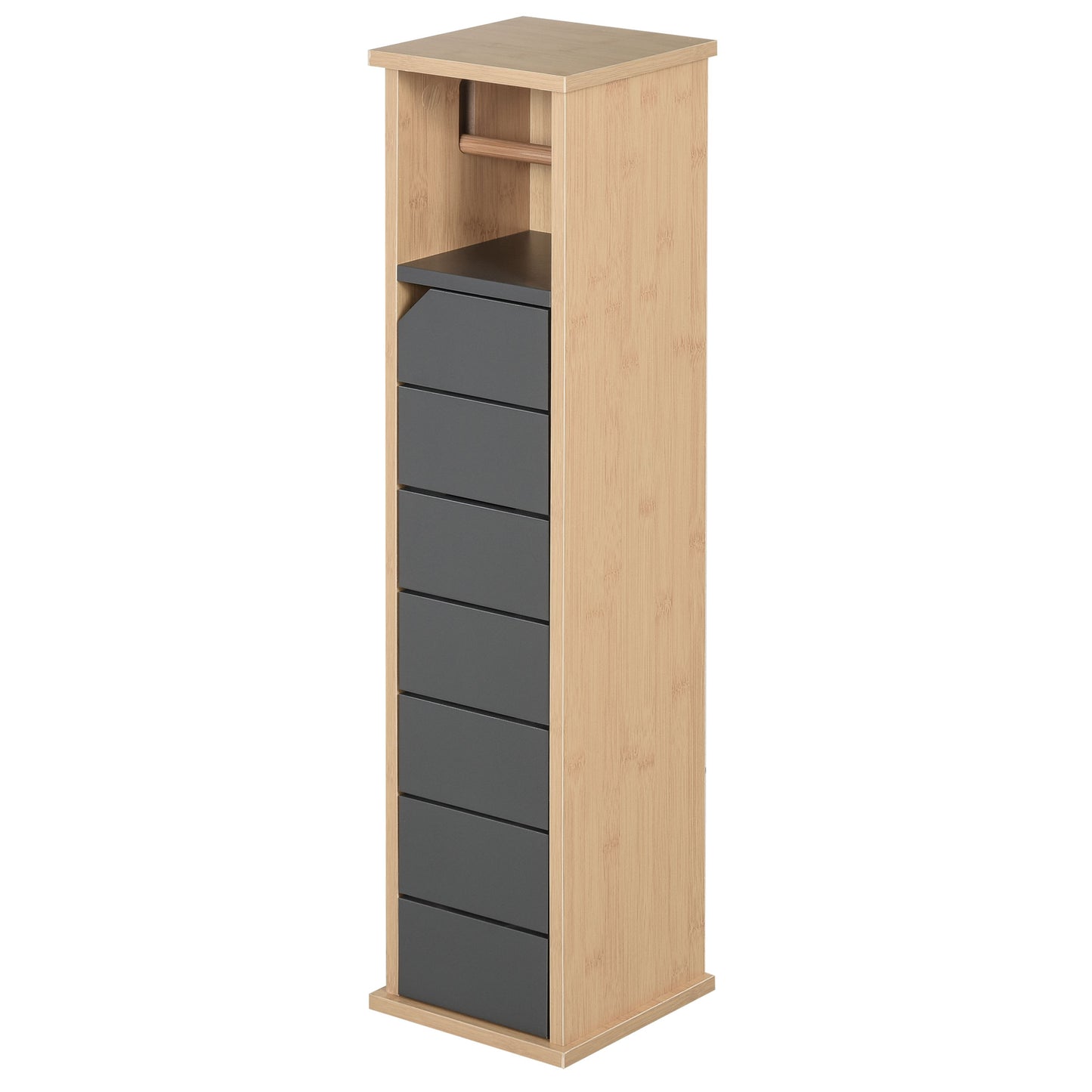 Dulap Baie – 18×18×75 cm, Raft Reglabil pentru Hartie Igienica