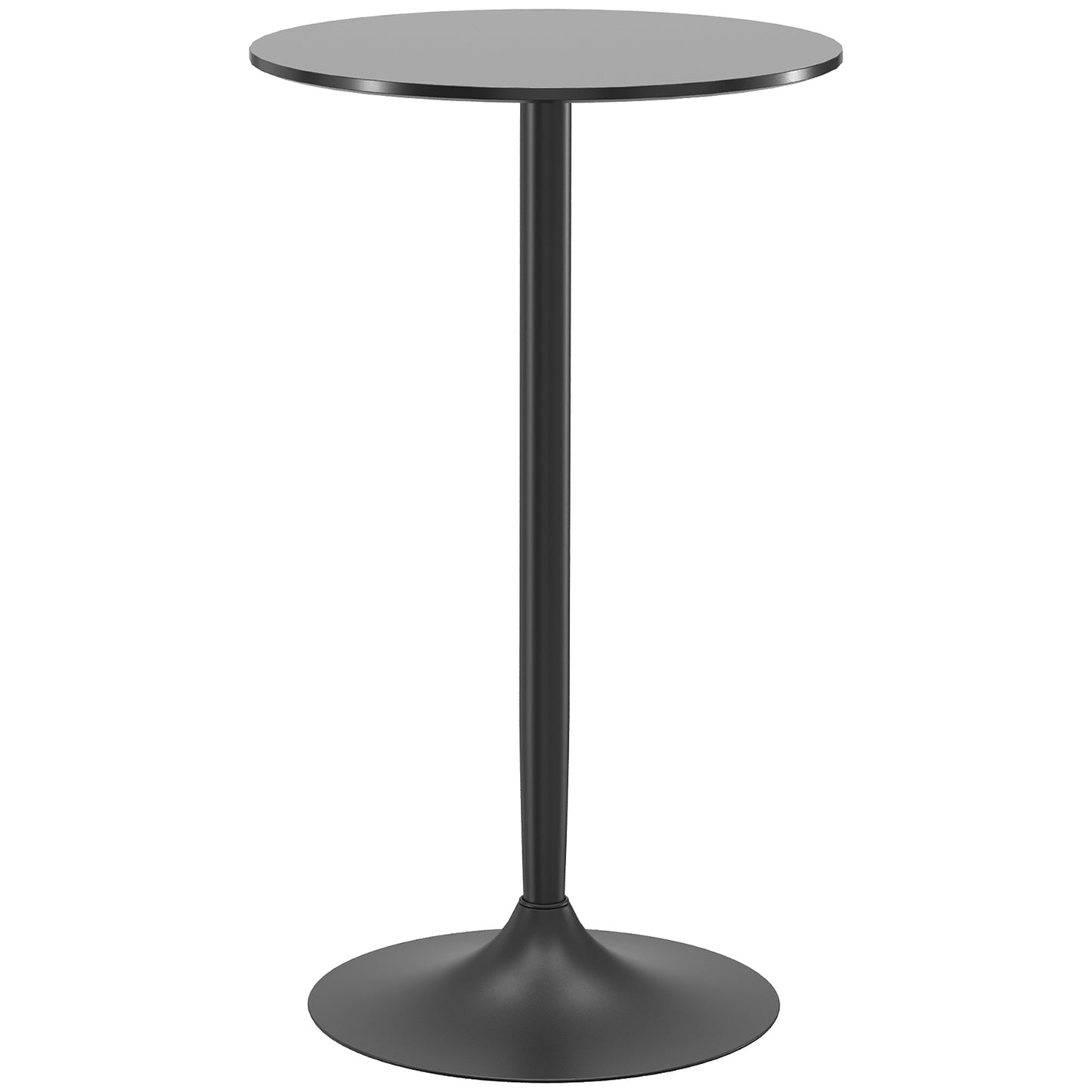 , Masă de Bar, Cu Blat Vopsit și Bază, MDF, Oțel, 60 x 60 x 102 cm, Negru