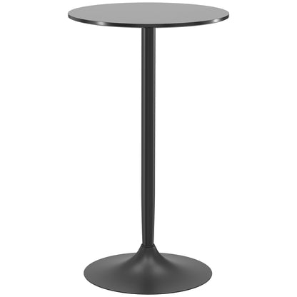 , Masă de Bar, Cu Blat Vopsit și Bază, MDF, Oțel, 60 x 60 x 102 cm, Negru