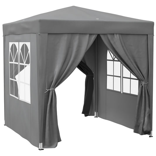 Pavilion Pliabil Pop-Up, Oțel și Țesătură Oxford, 2 x 2 m, Gri