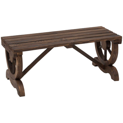 Banca de Gradina cu 2 locuri din lemn de molid, Maro 105x50x53cm