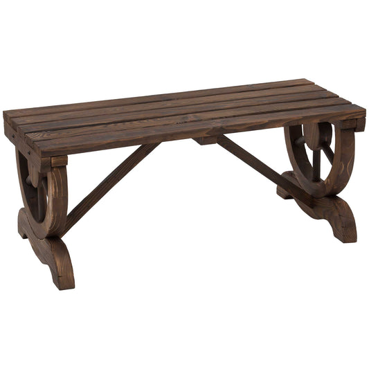 Banca de Gradina cu 2 locuri din lemn de molid, Maro 105x50x53cm