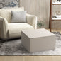 Taburet 2 în 1 cu Husă Detasabilă din Material Textil cu Efect de In, 75x75x41 cm, Bej