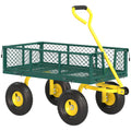Cărucior pentru Grădină din Oțel, cu Capacitate de 200 kg și Pereți Laterali Detașabili, 104x54x51 cm, Verde și Galben