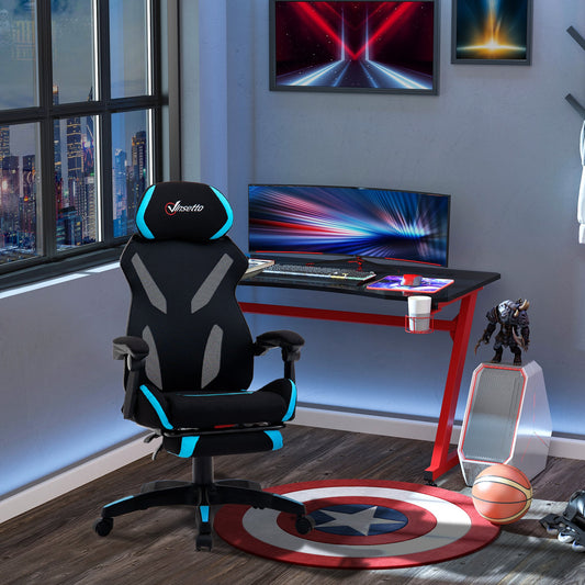 Scaun Gaming Ergonomic 65×65×119‑129 cm Negru/Albastru