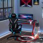 Scaun Gaming Ergonomic 65×65×119‑129 cm Negru/Albastru
