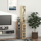 Bibliotecă Mobilă pentru CD-uri cu 12 Rafturi pentru 204 CD-uri, din MDF și PAL, 21x20x175 cm, culoare Lemn