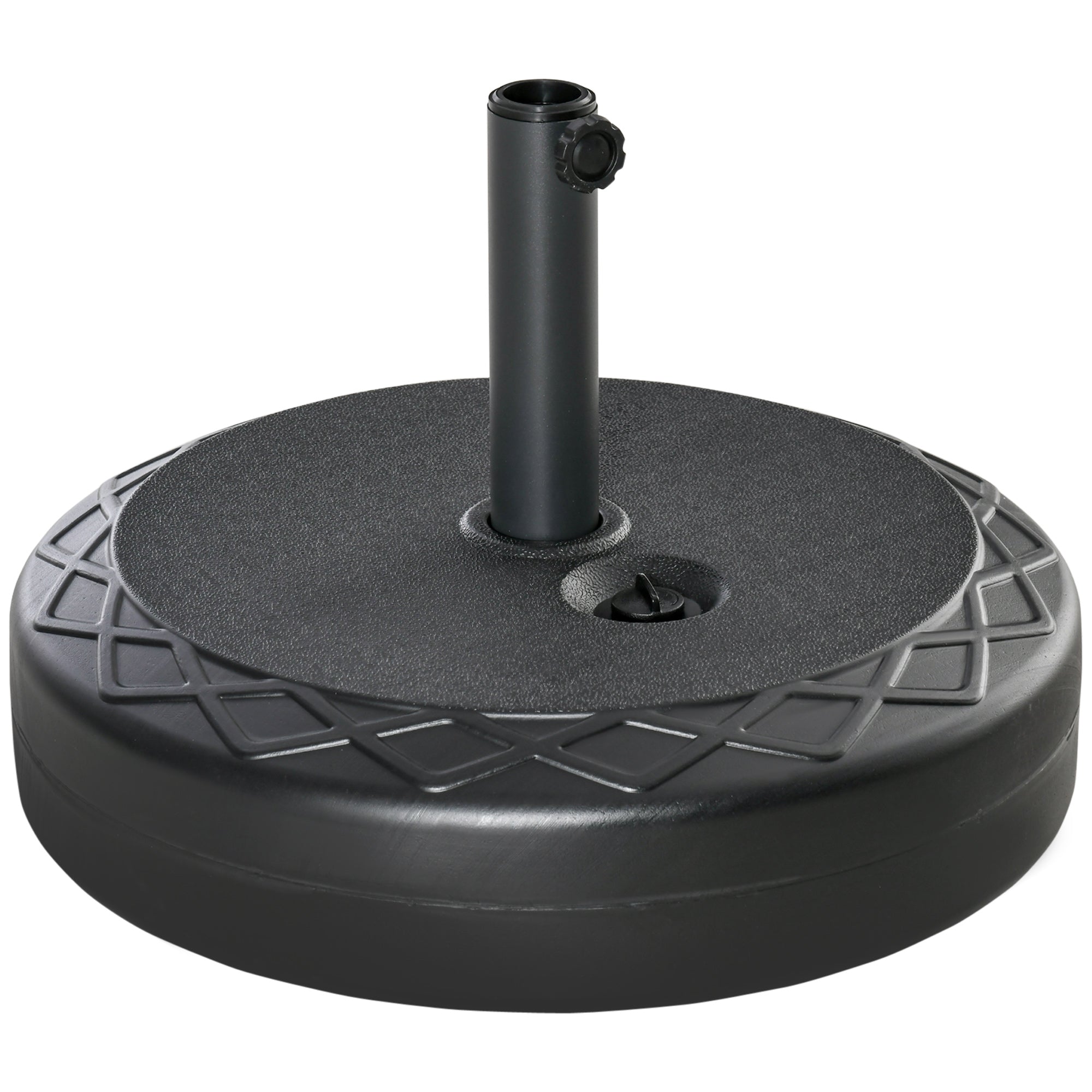 Baza pentru umbrela rotunda Φ55cm din plastic de 30kg pentru stalpi de 38-48mm negru